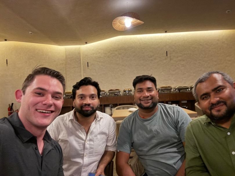 Members of the Bangalore team posing for a group photo